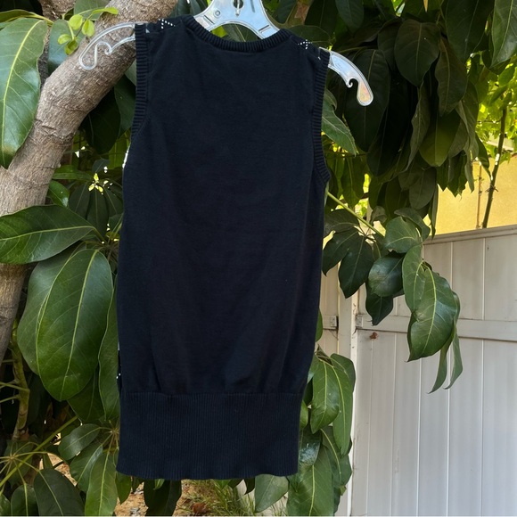 Vintage Y2K Emily The Strange Argyle sweater vest with cats embroidered. - Picture 3 of 9